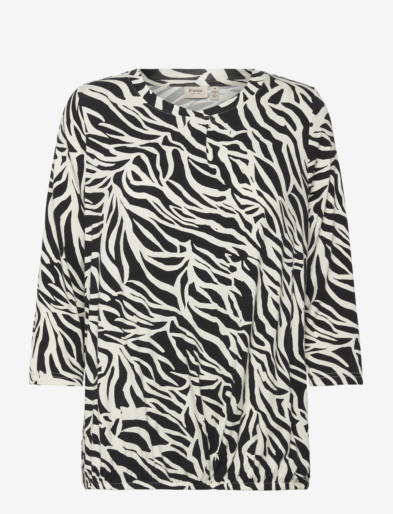 Fransa - FRFLORA TEE 3 - long-sleeved tops - black birch aop ao24 02c - 1