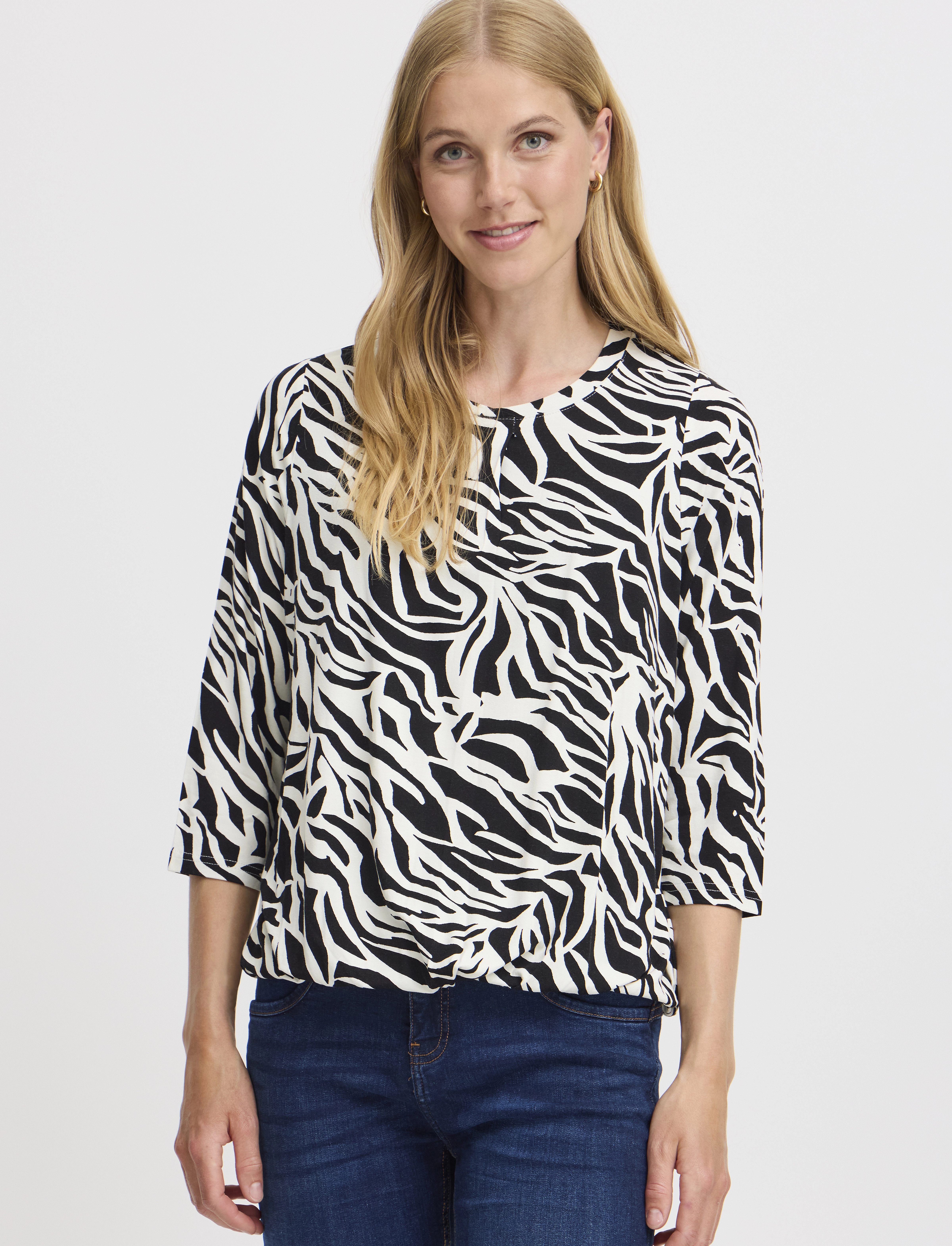 Fransa - FRFLORA TEE 3 - laveste priser - black birch aop ao24 02c - 3