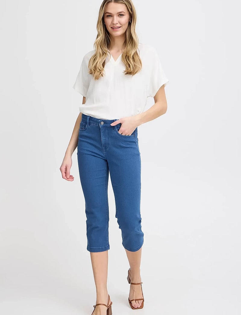 Fransa - FRLUXE ELLI CA 1 - capri bukser - mid blue denim - 0