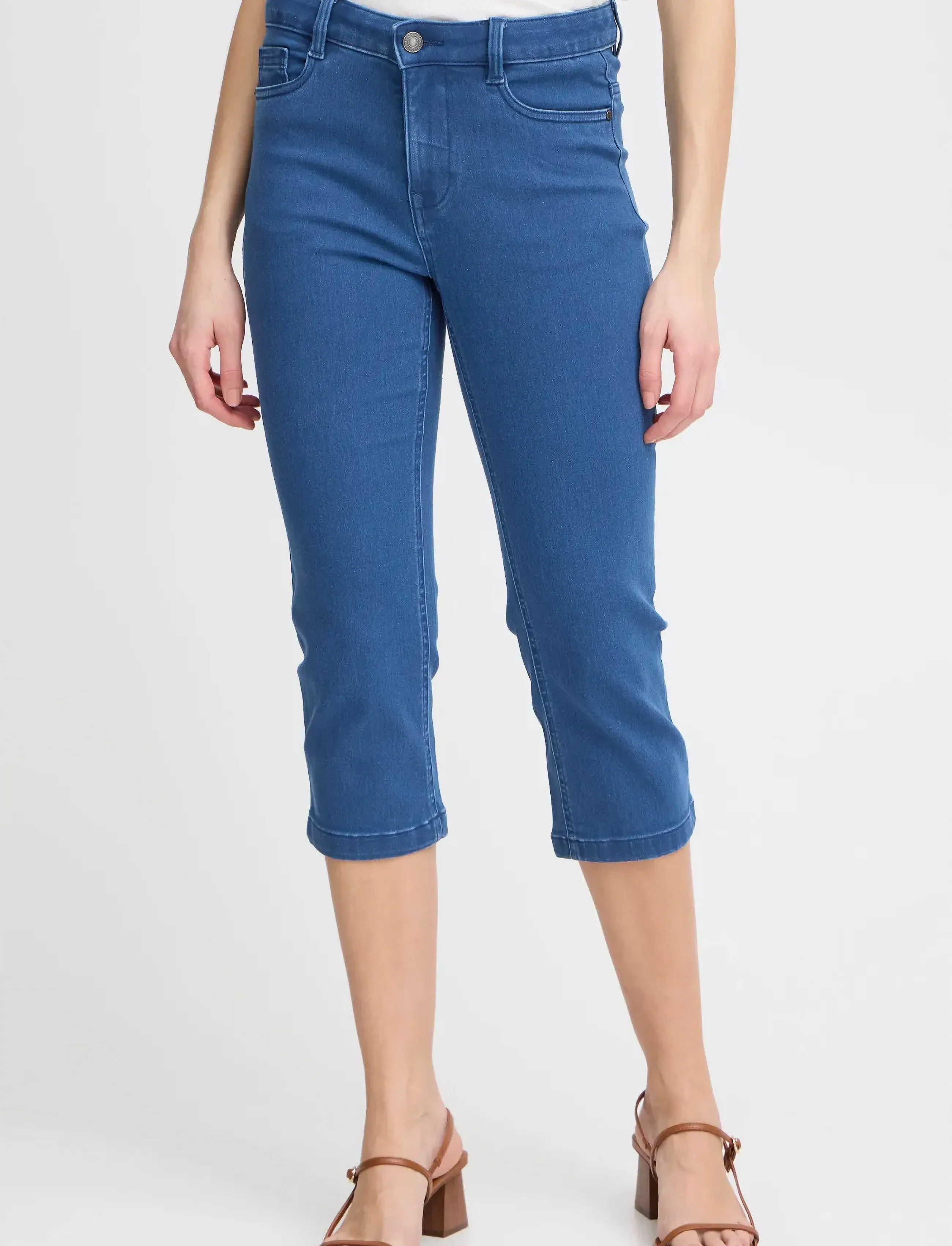 Fransa - FRLUXE ELLI CA 1 - capri pants - mid blue denim - 3