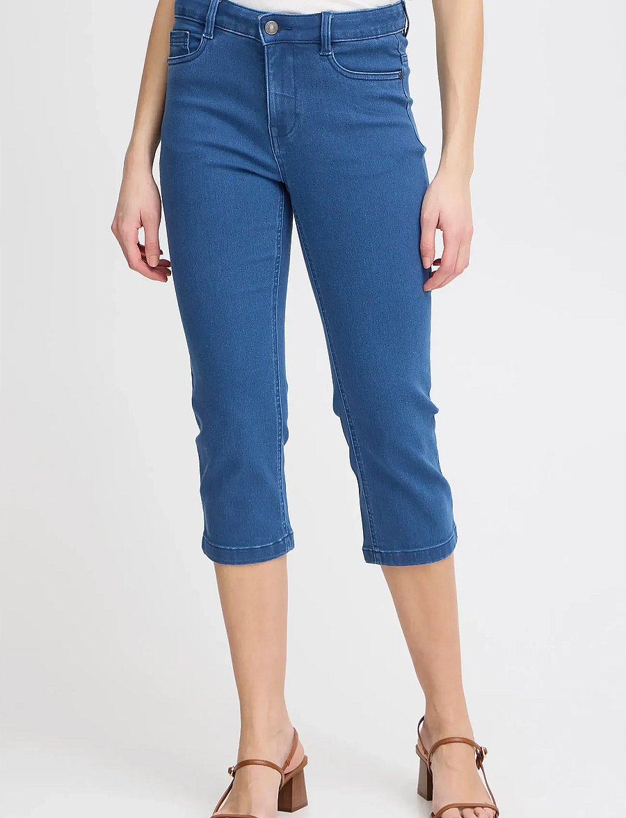 Fransa - FRLUXE ELLI CA 1 - capri byxor - mid blue denim - 3