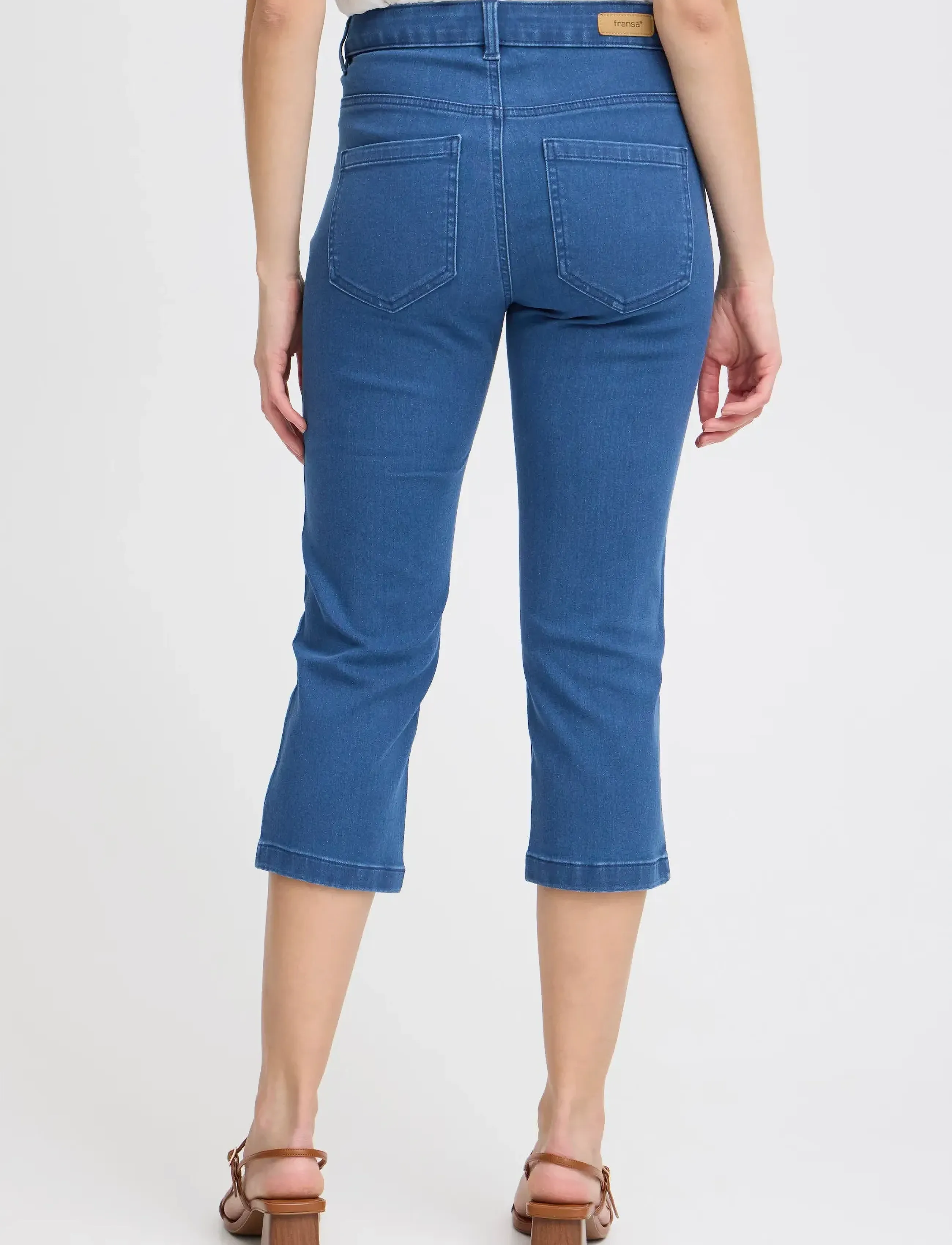 Fransa - FRLUXE ELLI CA 1 - capri pants - mid blue denim - 4