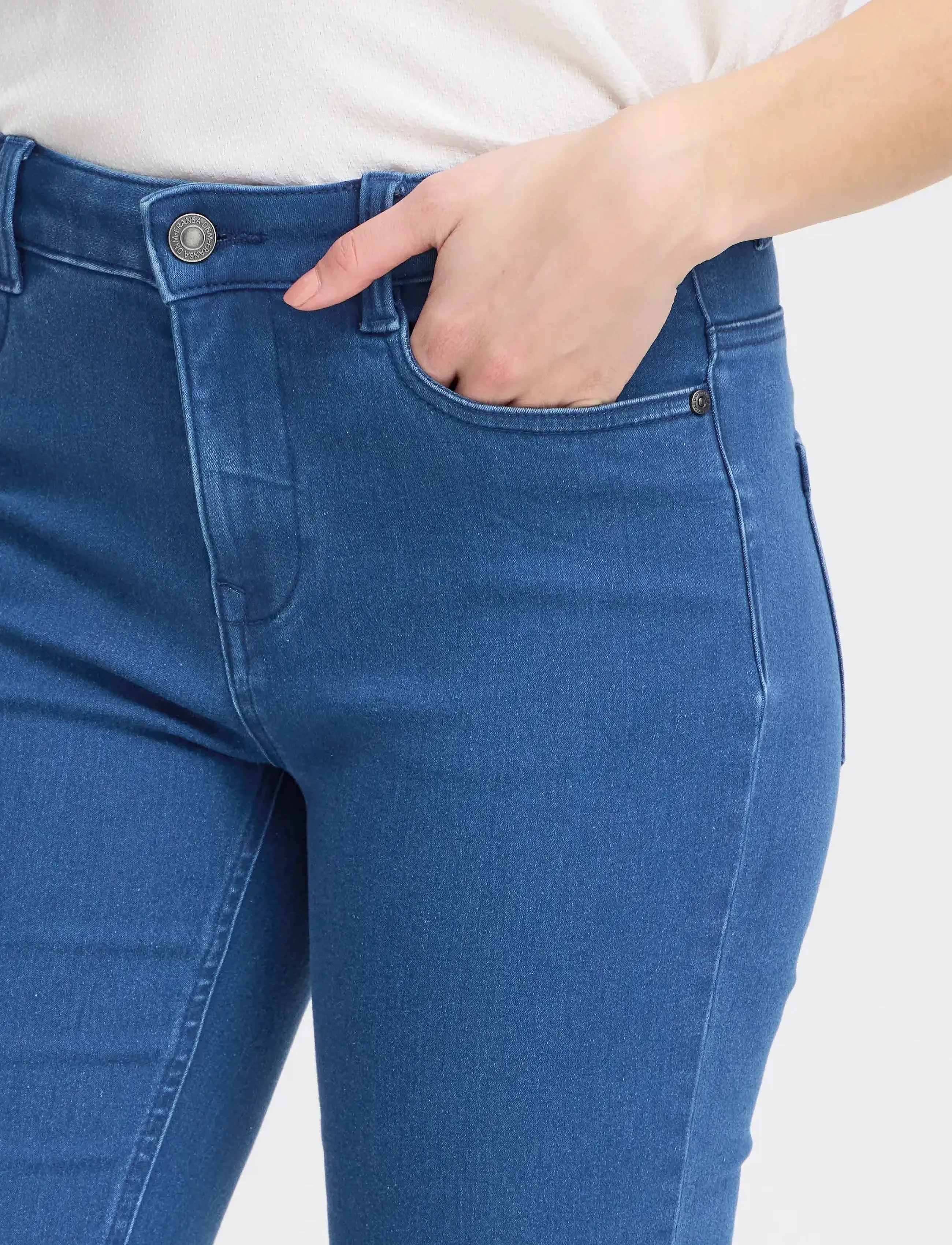 Fransa - FRLUXE ELLI CA 1 - capri pants - mid blue denim - 5