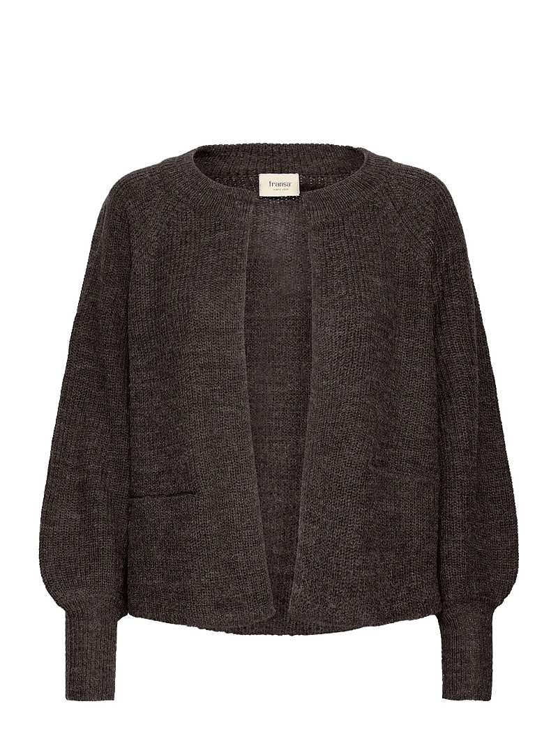 Fransa - FRERETTA CAR 4 - cardigans - charcoal melange - 1