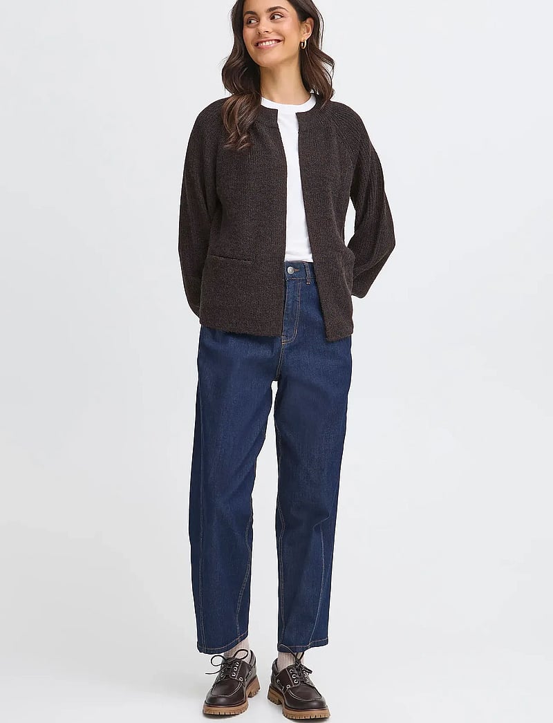 Fransa - FRERETTA CAR 4 - cardigans - charcoal melange - 0