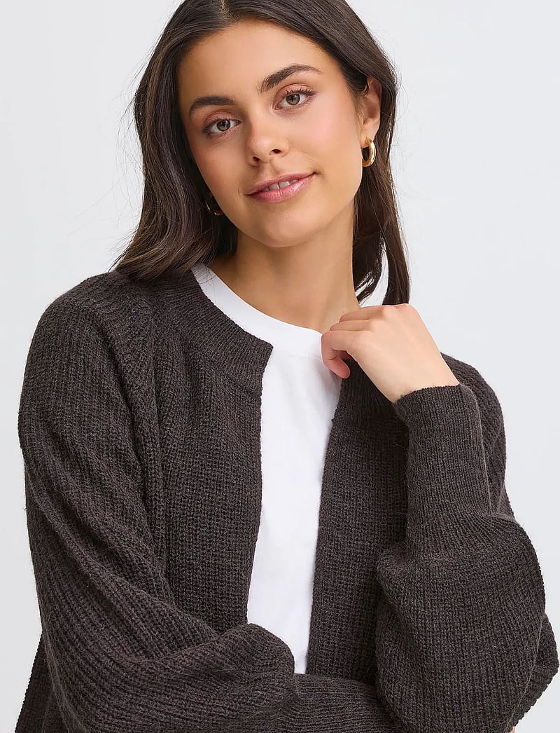 Fransa - FRERETTA CAR 4 - cardigans - charcoal melange - 5