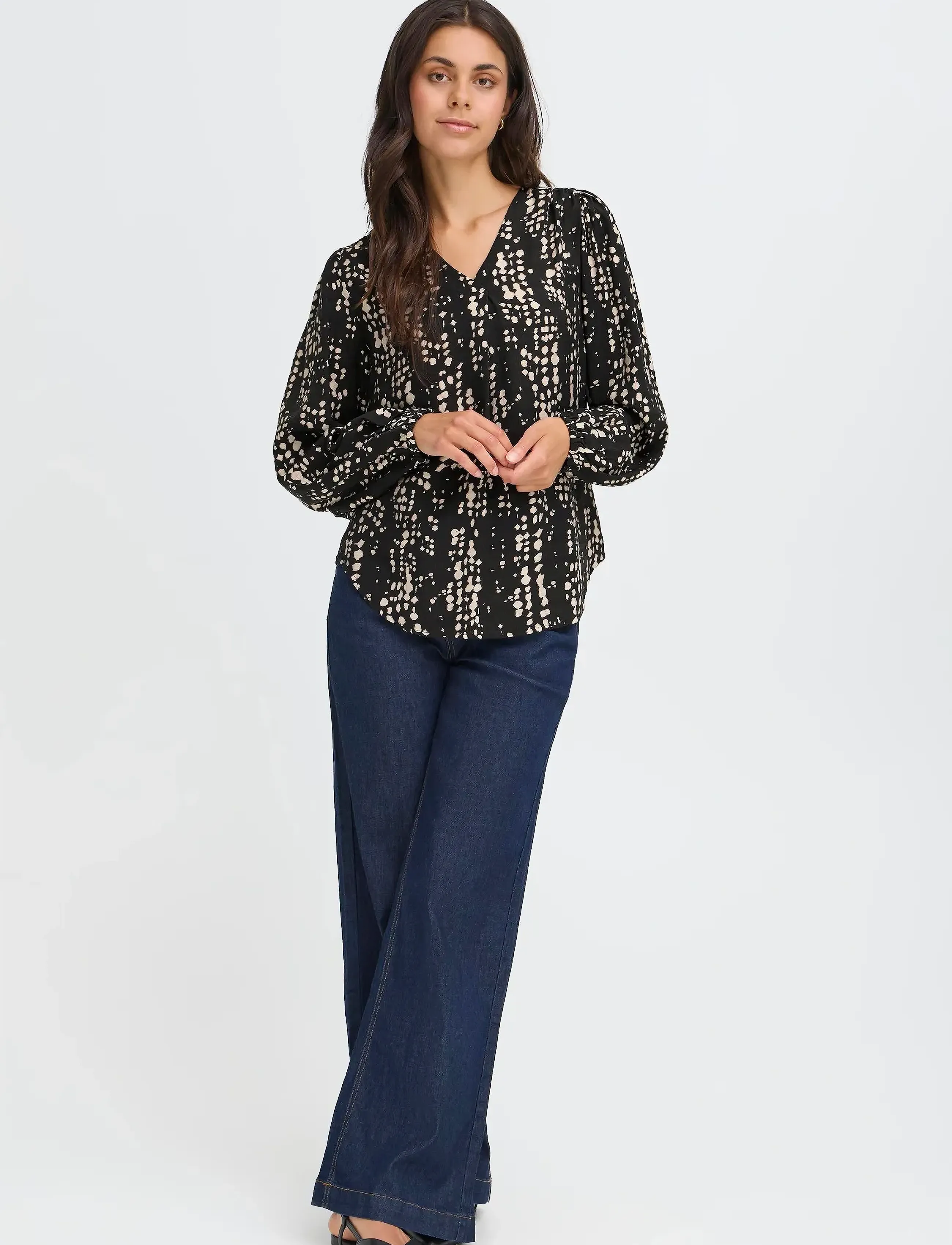 Fransa FRARIANA BL 4 - Blouses & Shirts - BLACK DRIZ DROP / black