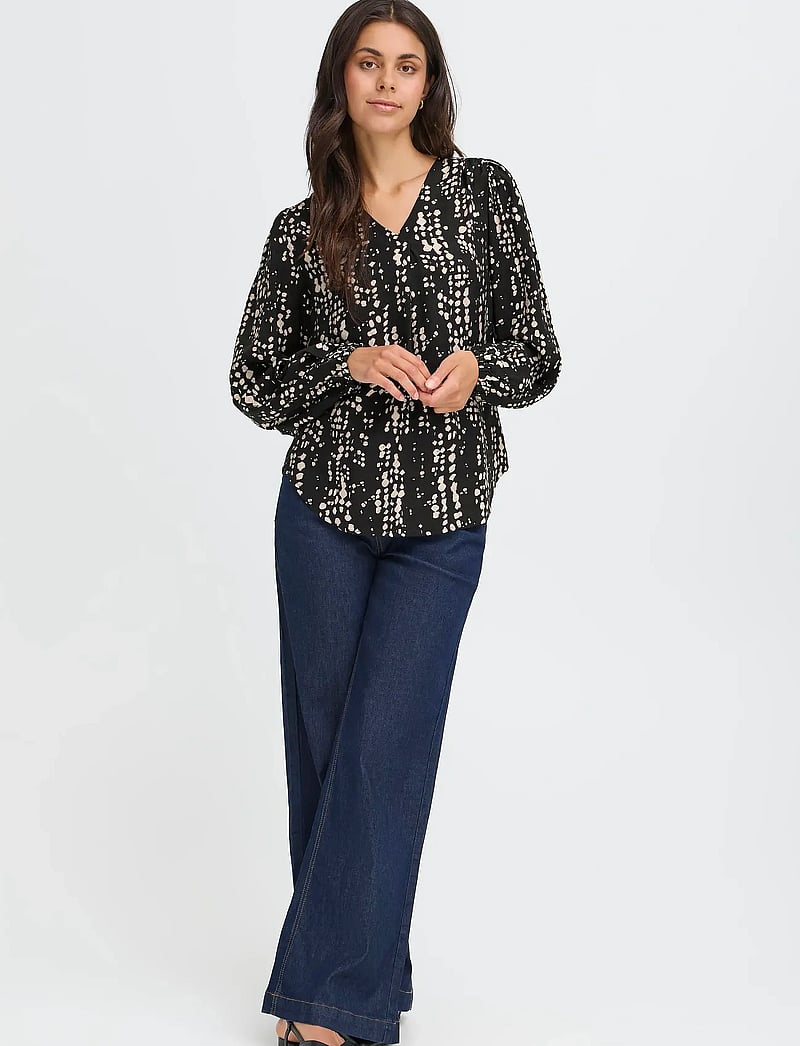 Fransa - FRARIANA BL 4 - langærmede bluser - black driz drop - 0