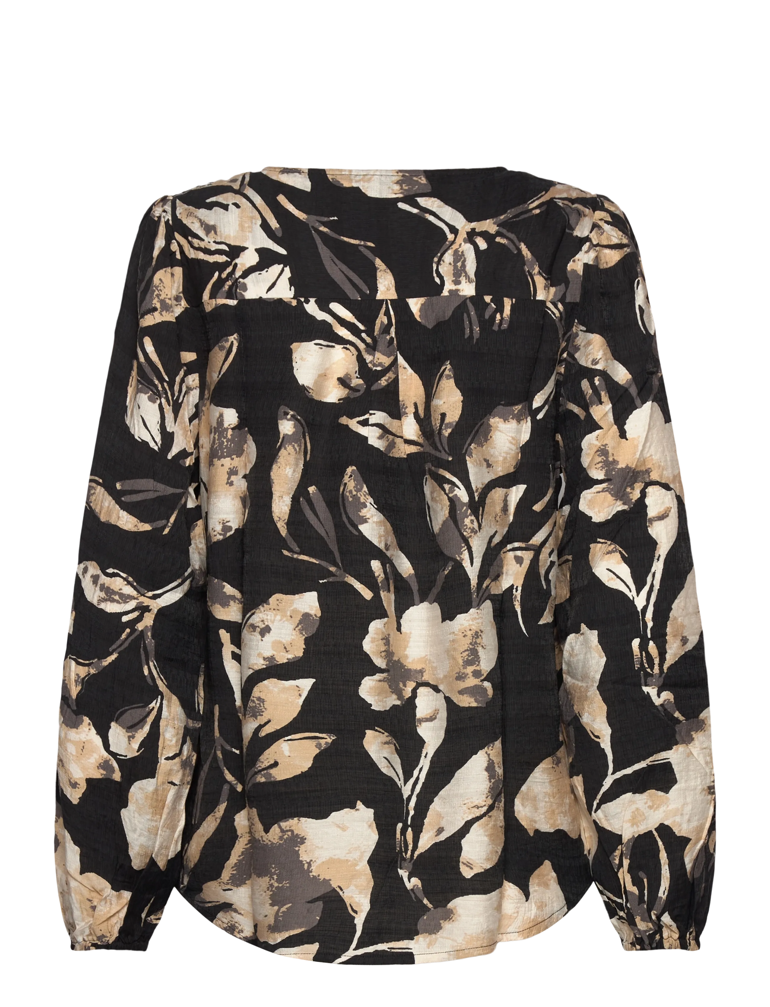 Fransa - FRARIANA BL 4 - blūzes ar garām piedurknēm - dis floral black - 2