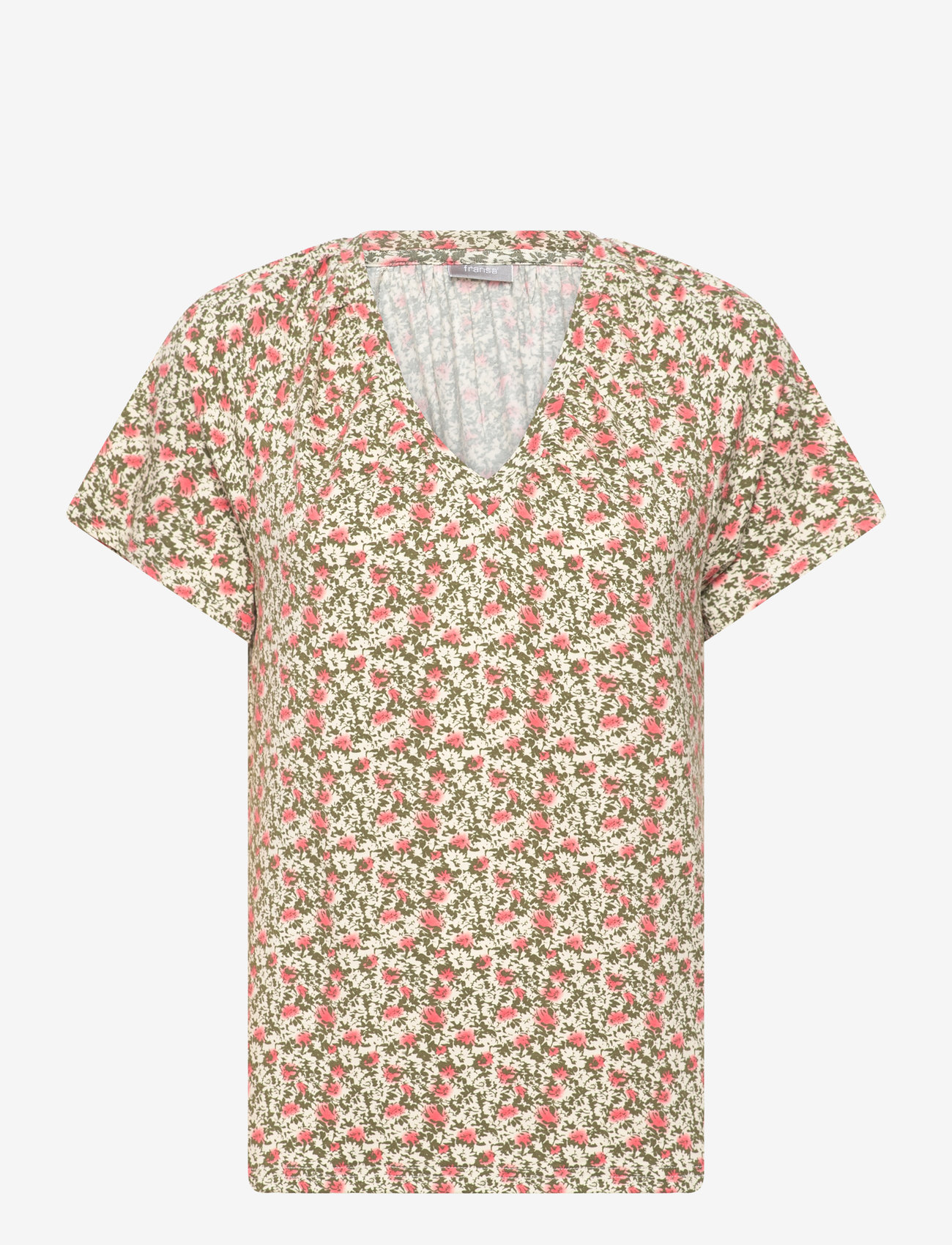 Fransa - FRSANIE TEE 1 - laveste priser - loden greeen flower aop hs24 - 1