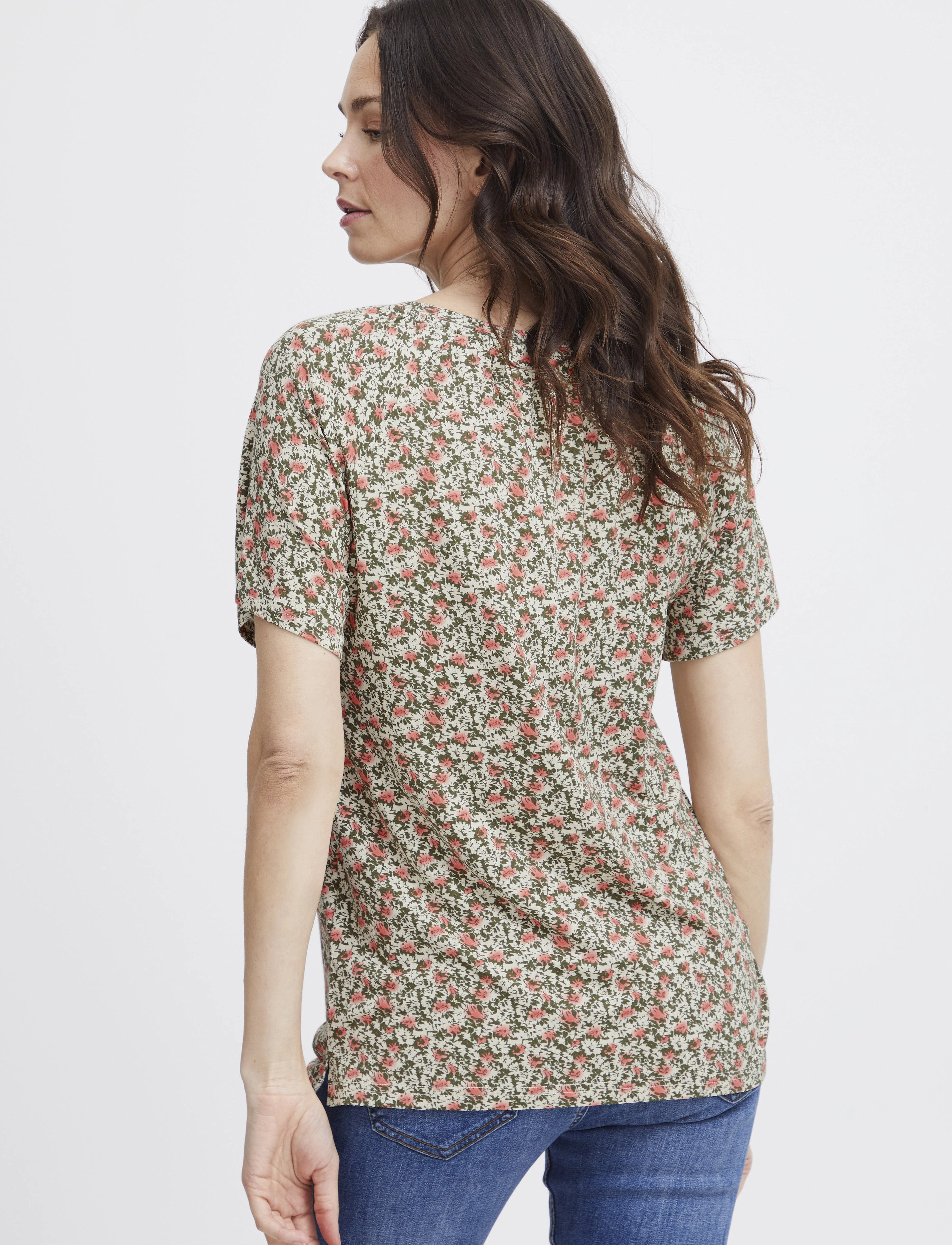 Fransa - FRSANIE TEE 1 - laveste priser - loden greeen flower aop hs24 - 4