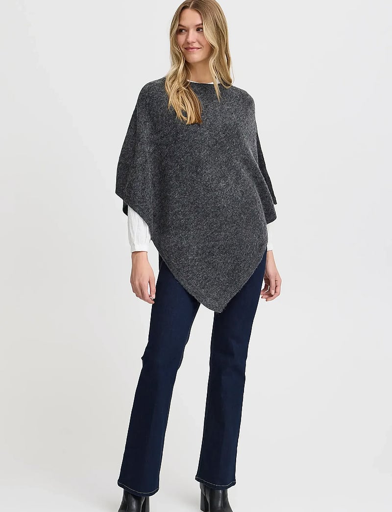 Fransa - FRSANNY PO 1 - ponchos & capes - charcoal melange - 0