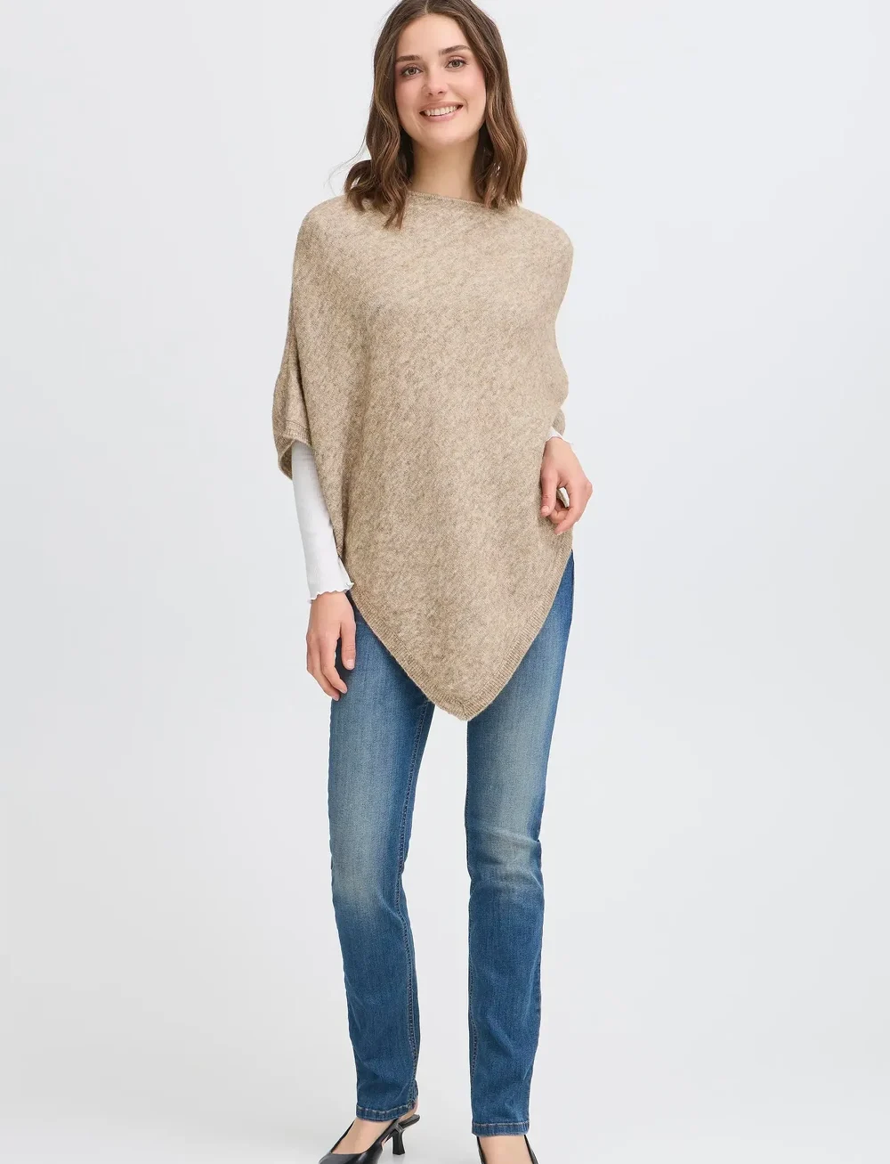 Fransa - FRSANNY PO 1 - ponchos & capes - desert taupe melange - 0