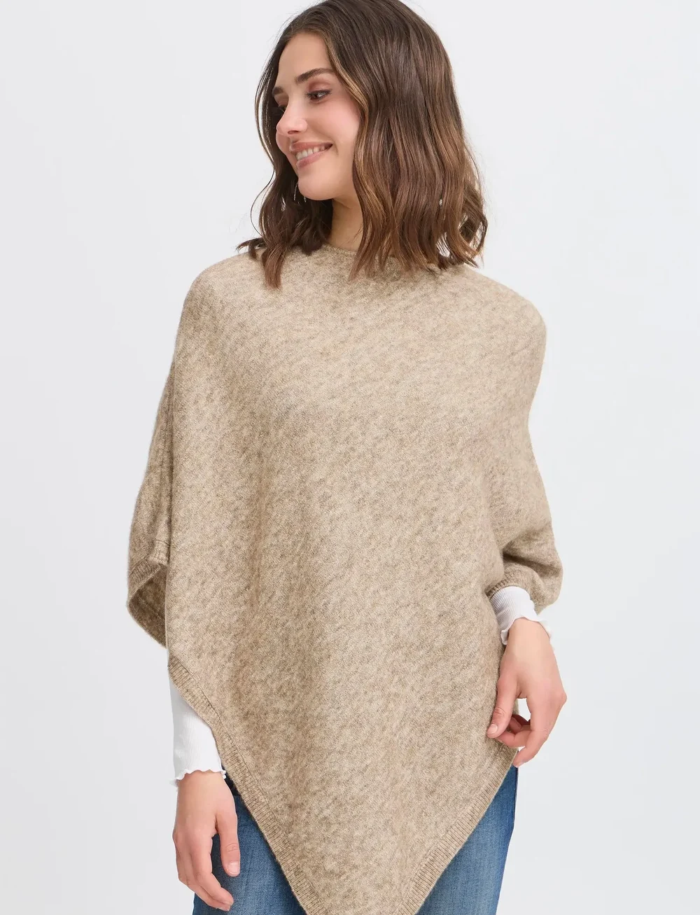 Fransa - FRSANNY PO 1 - ponchos & capes - desert taupe melange - 3