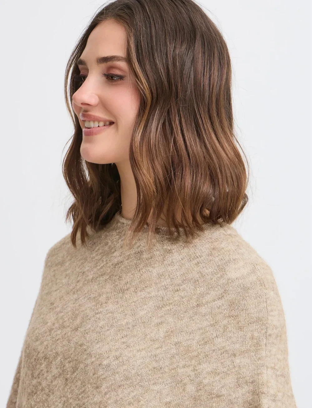 Fransa - FRSANNY PO 1 - ponchos & capes - desert taupe melange - 5