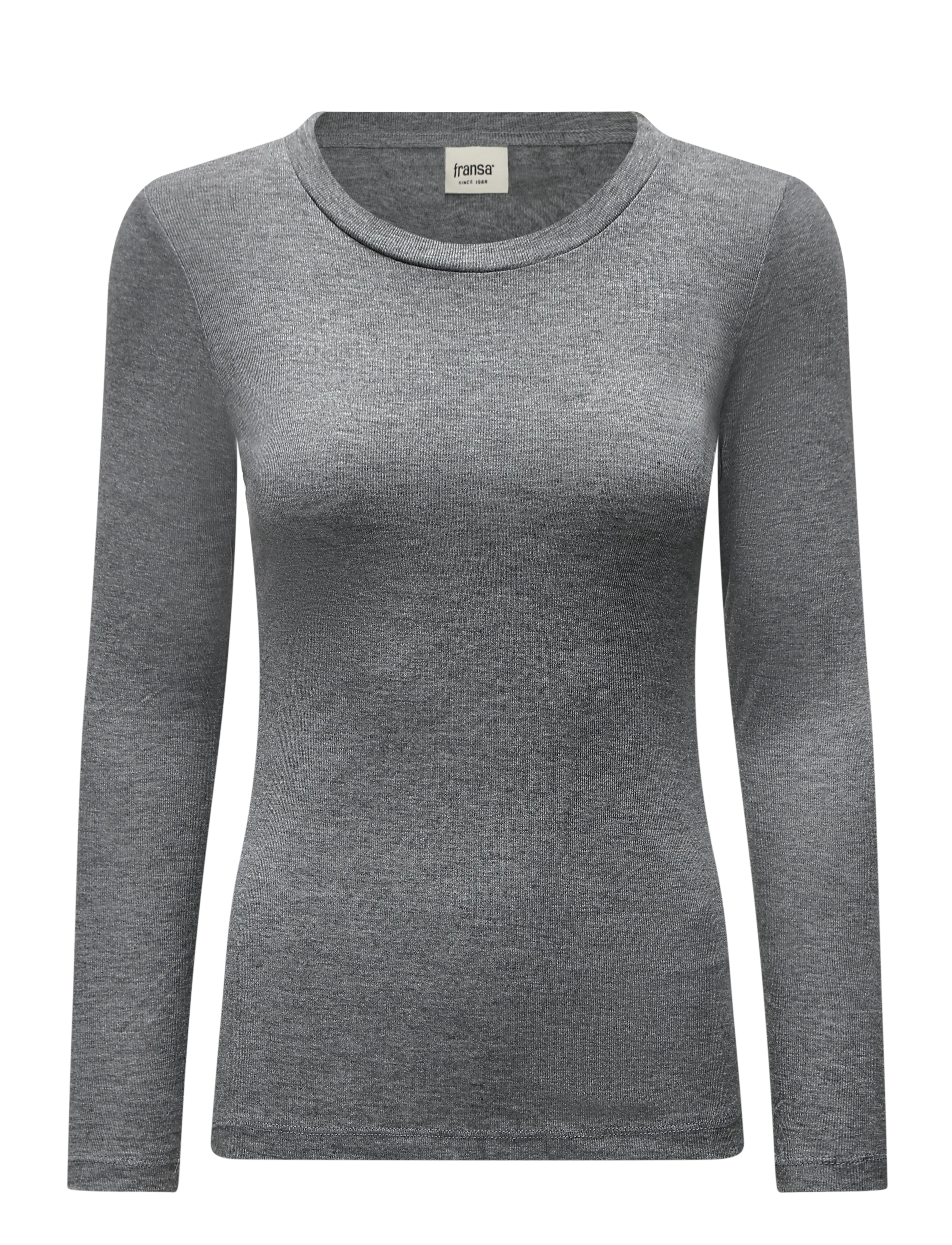 Fransa FRSOFFI TEE 1 - Long-sleeved tops - LIGHT GREY MELANGE / grey