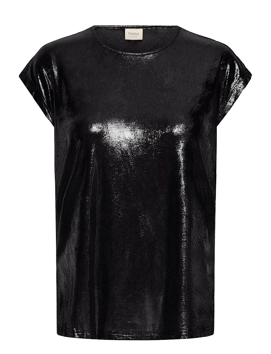 Fransa - FRFRANNY TEE 1 - t-shirts - black metallic - 1