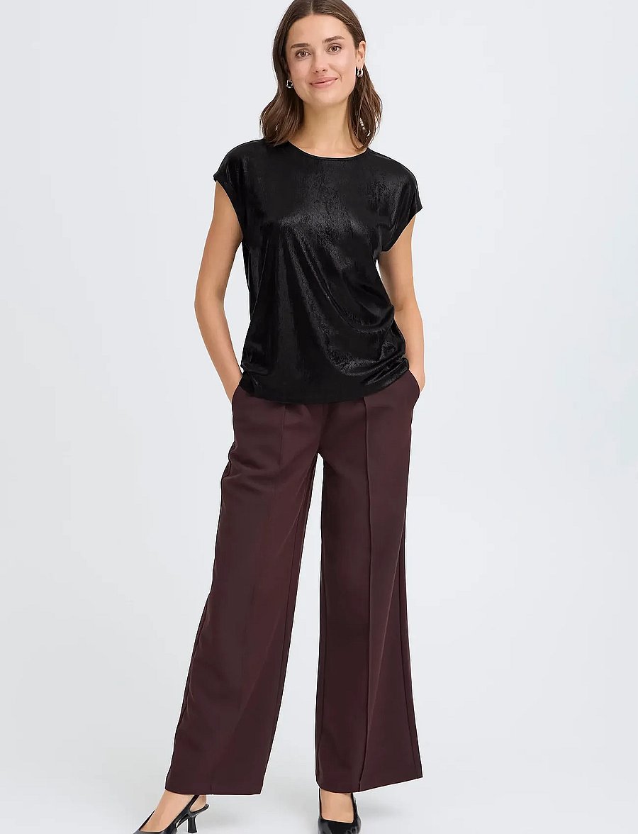 Fransa - FRFRANNY TEE 1 - t-shirts - black metallic - 0