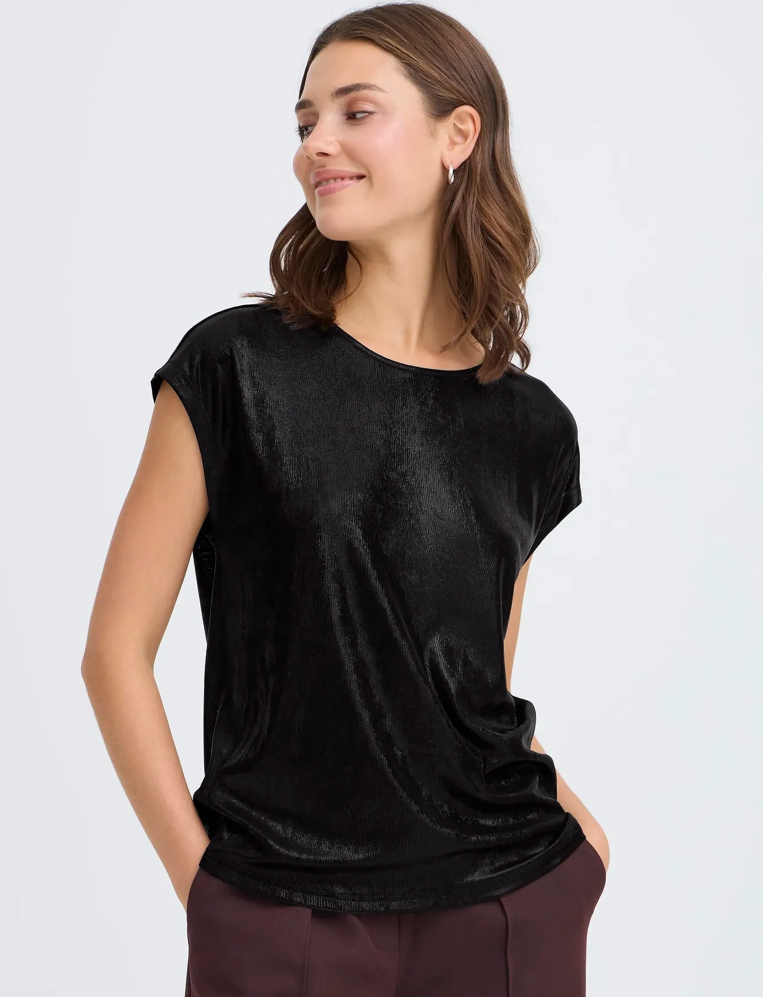 Fransa - FRFRANNY TEE 1 - peopluusid - black metallic - 3