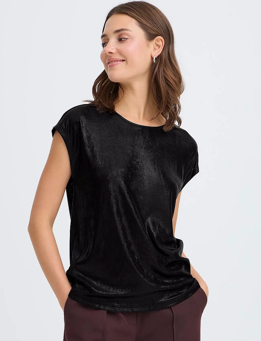 Fransa - FRFRANNY TEE 1 - t-shirts - black metallic - 3