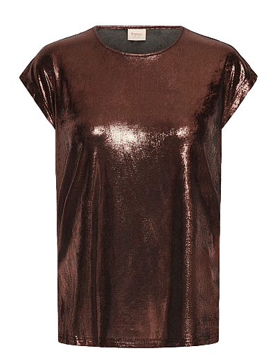 Fransa FRFRANNY TEE 1 - T-shirts & Tops - CHOCOLATE METALLIC / brown