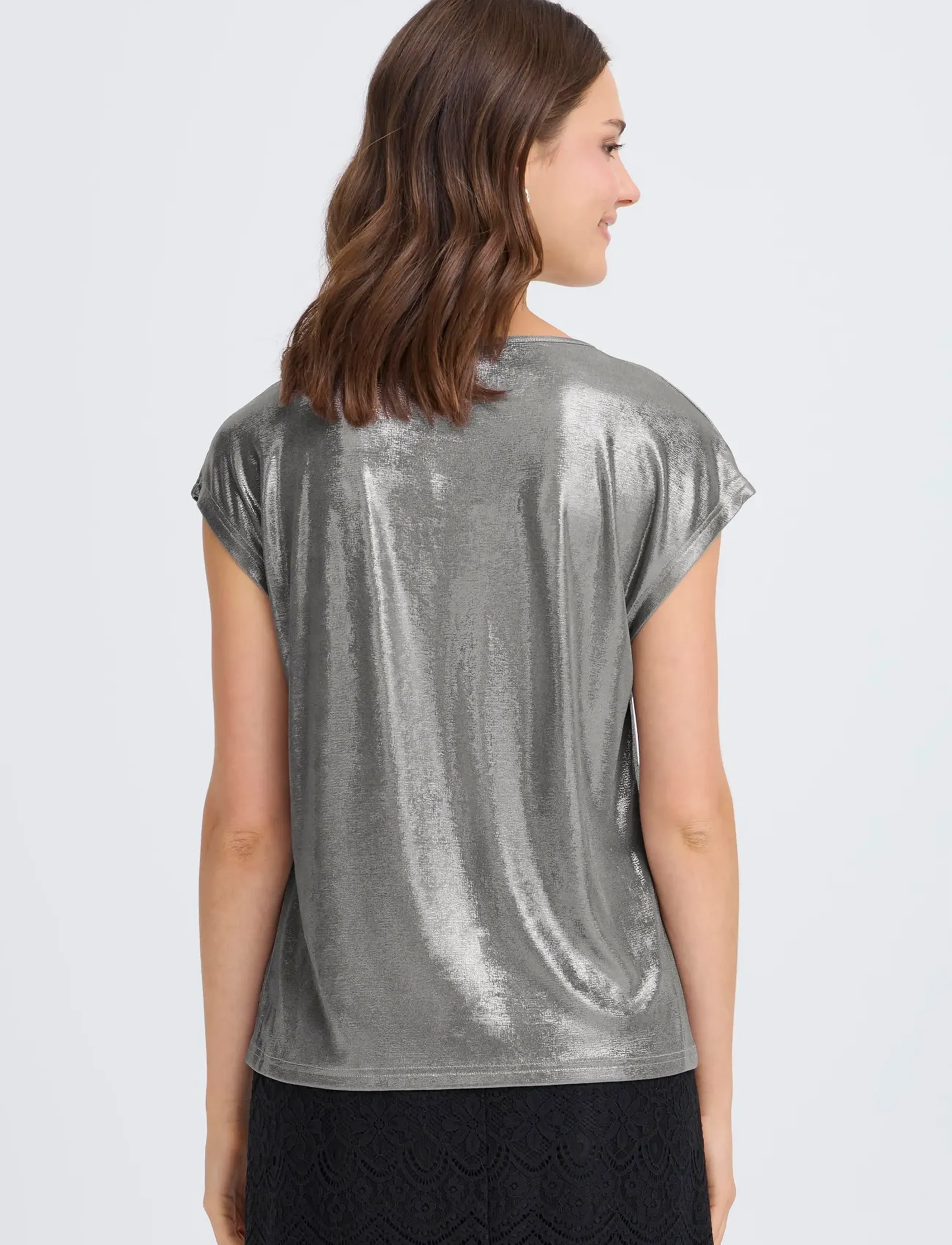 Fransa - FRFRANNY TEE 1 - festtoppe - silver metallic - 4