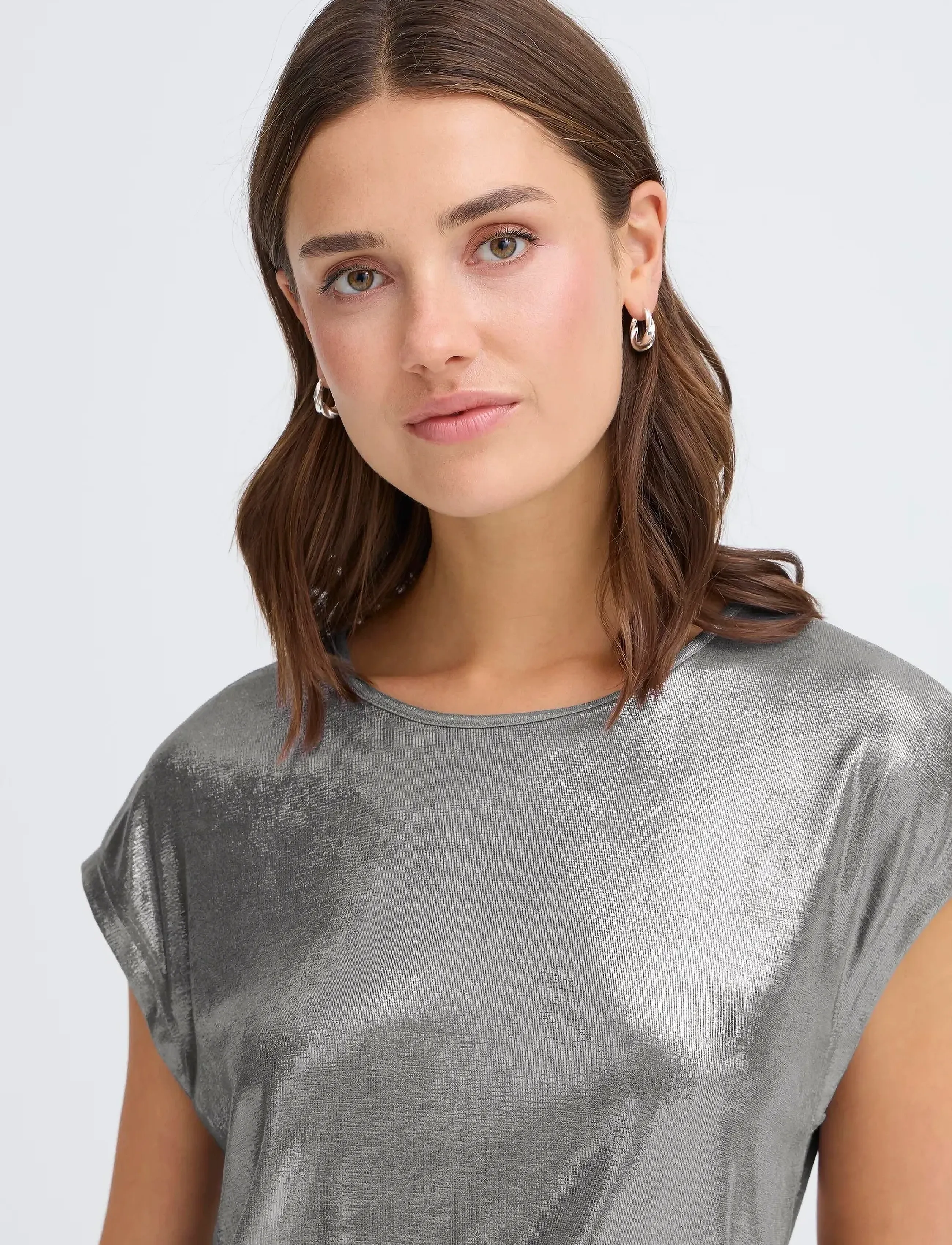 Fransa - FRFRANNY TEE 1 - festtoppe - silver metallic - 5