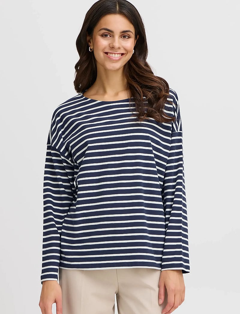 Fransa - FRSIVA TEE 5 - pikkade varrukatega alussärgid - navy blazer mix - 3