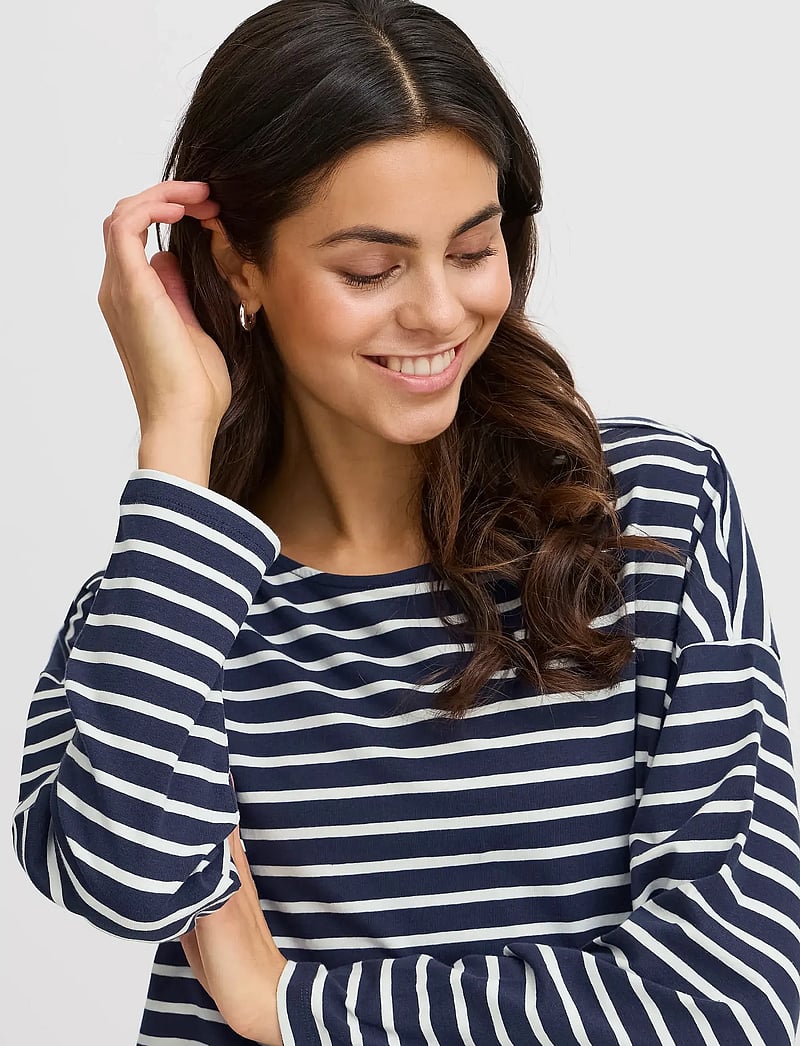 Fransa - FRSIVA TEE 5 - pikkade varrukatega alussärgid - navy blazer mix - 5