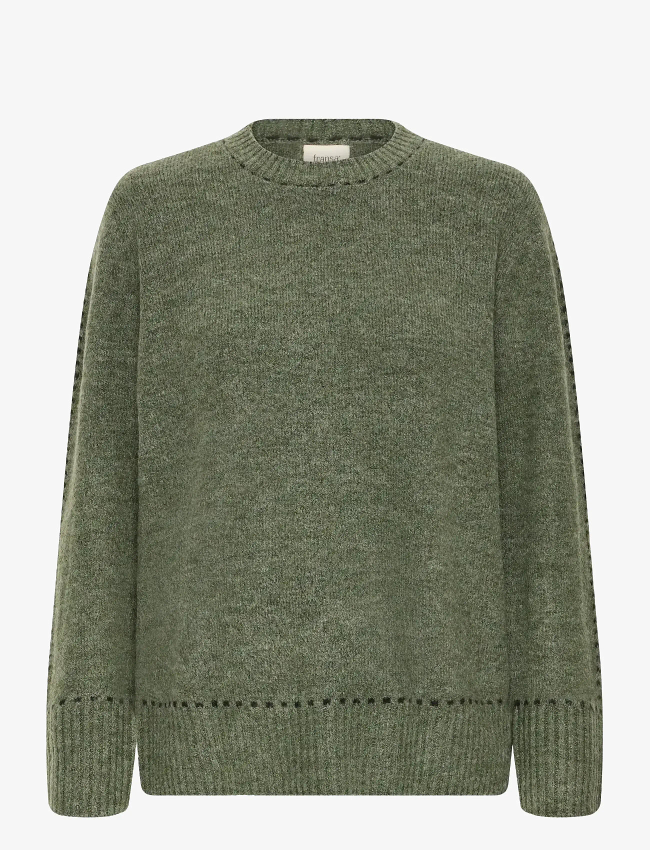 Fransa - FRELISE PU 1 - jumpers - dusty olive mel stripe - 1