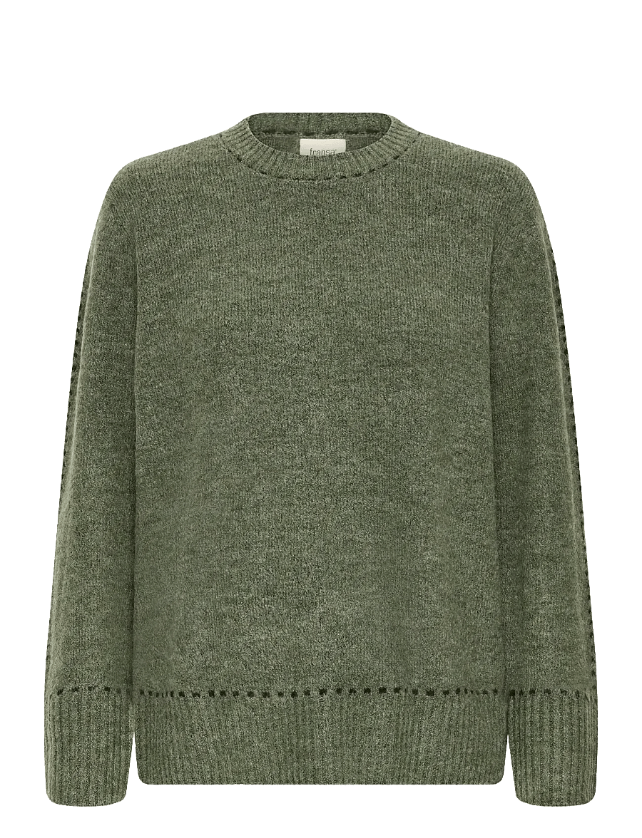 Fransa - FRELISE PU 1 - pullover - dusty olive mel stripe - 1