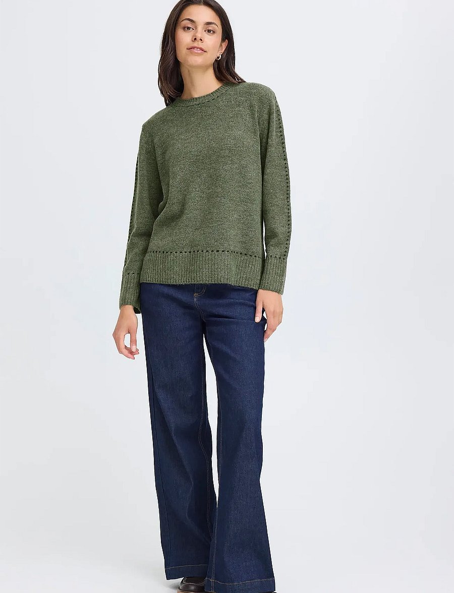 Fransa - FRELISE PU 1 - pullover - dusty olive mel stripe - 0