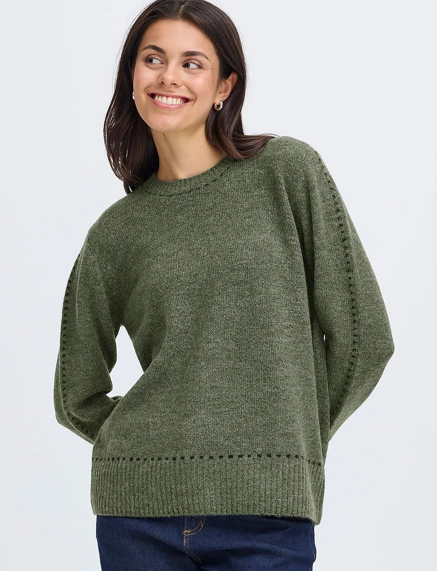 Fransa - FRELISE PU 1 - pullover - dusty olive mel stripe - 3