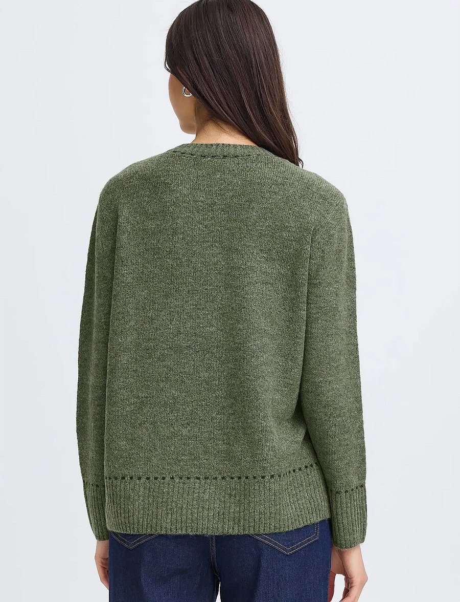 Fransa - FRELISE PU 1 - pullover - dusty olive mel stripe - 4
