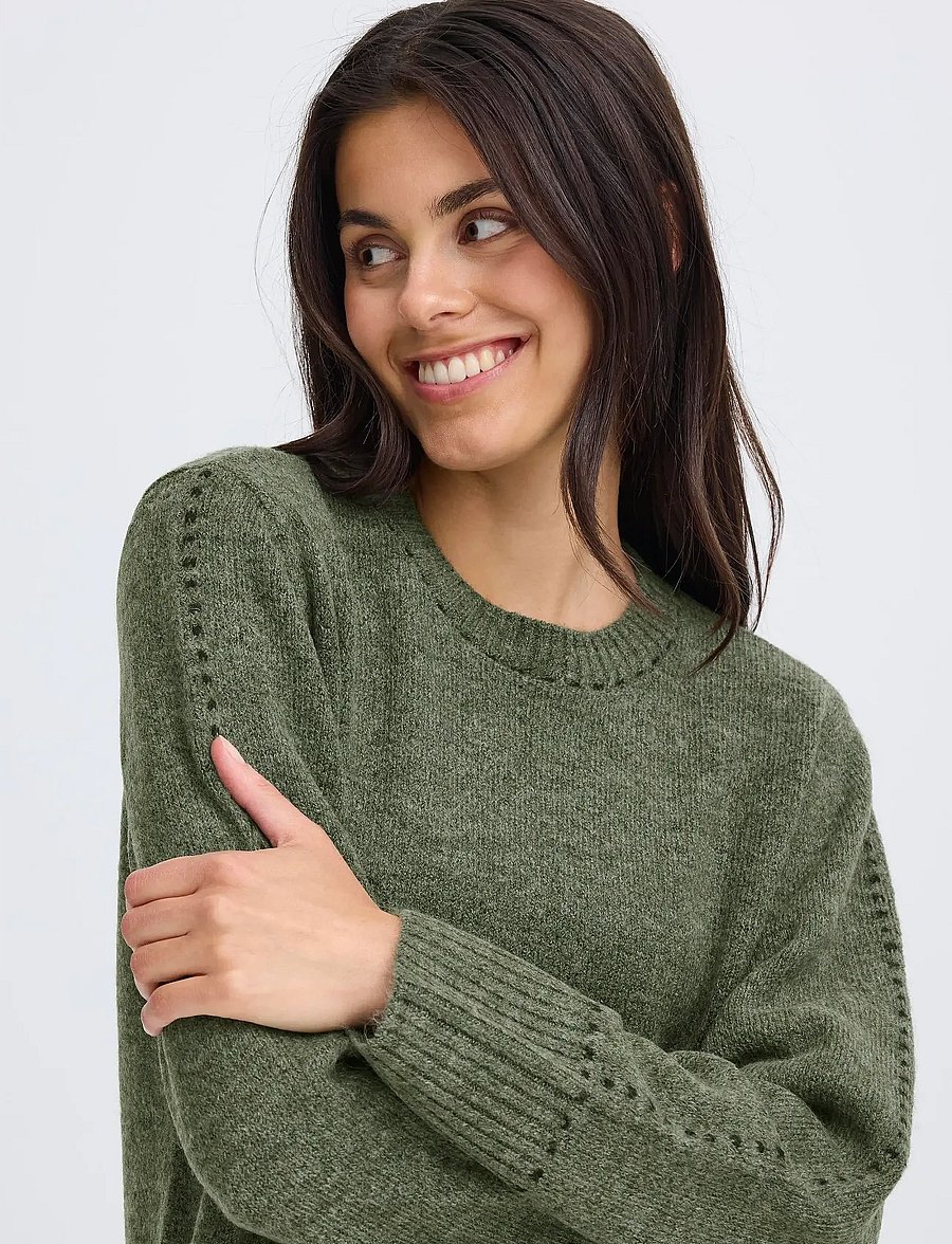 Fransa - FRELISE PU 1 - pullover - dusty olive mel stripe - 5