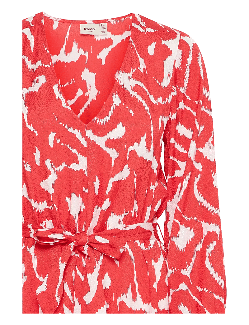 Fransa - FRDOTTE DR 1 - kurze kleider - poinsettia aop - 3
