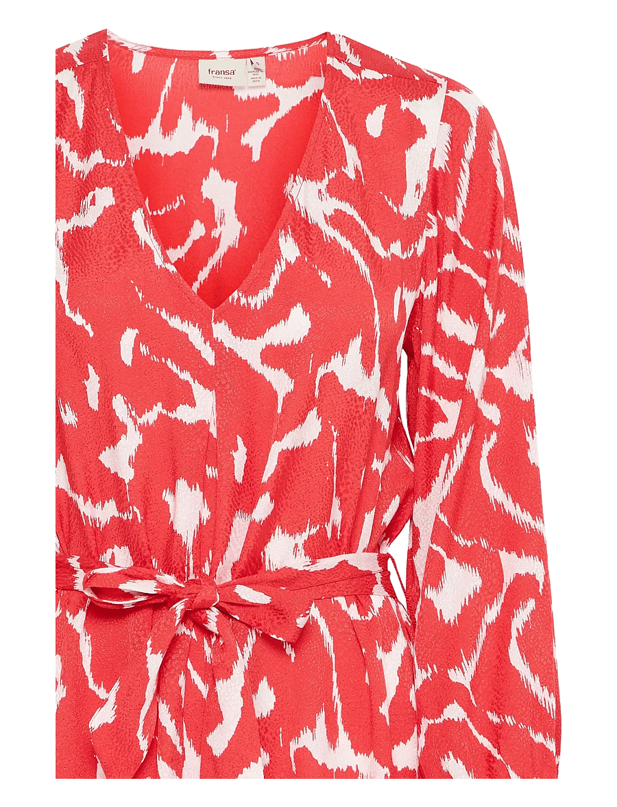 Fransa - FRDOTTE DR 1 - kurze kleider - poinsettia aop - 3