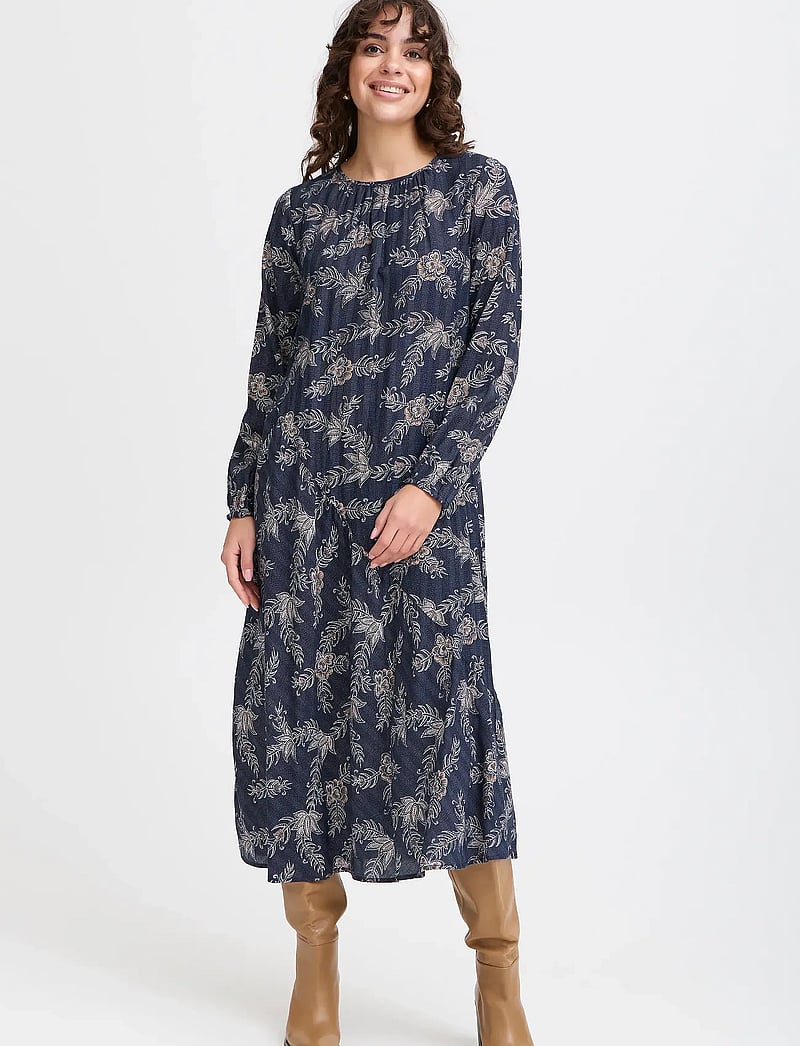 Fransa - FRLELA DR 1 - midi kjólar - navy blazer aop so25 01b - 0