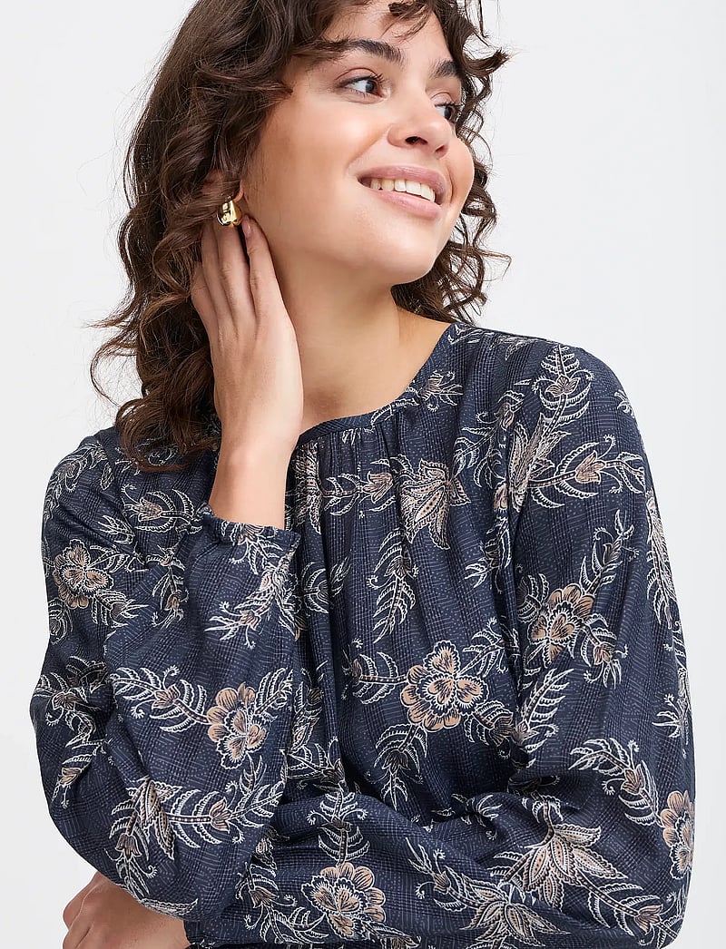 Fransa - FRLELA DR 1 - midi kjólar - navy blazer aop so25 01b - 5