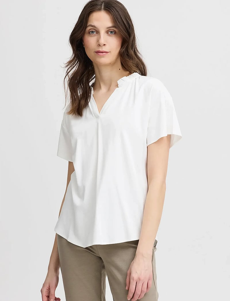 Fransa - FRJUSTINA BL 1 - kortärmade blusar - blanc de blanc - 3