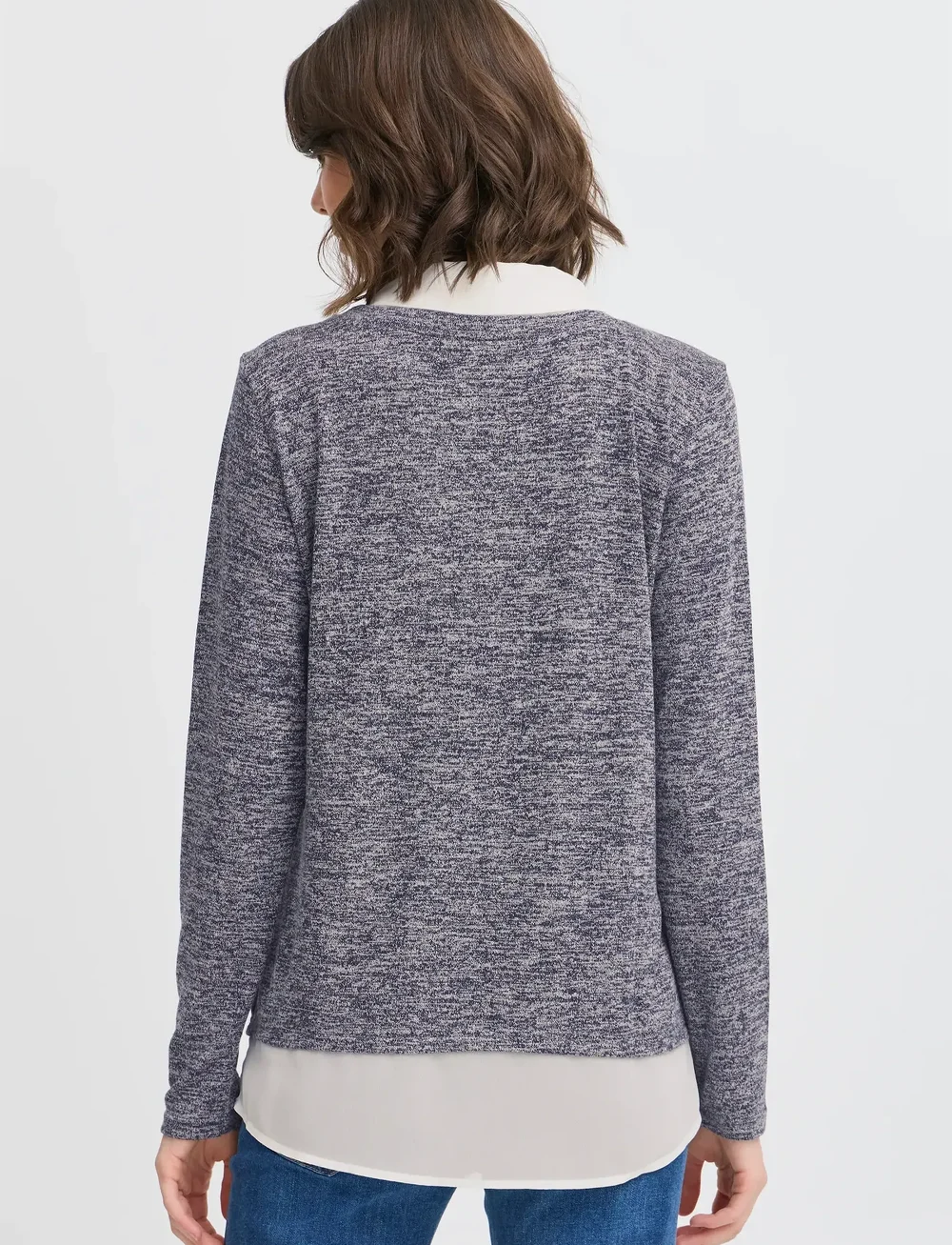 Fransa - FREMMIE PU 1 - striktrøjer - navy blazer melange - 4