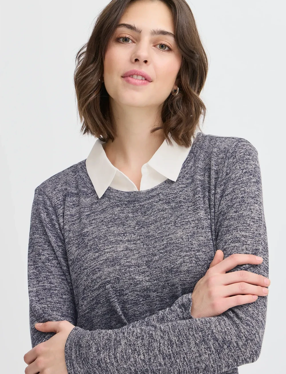 Fransa - FREMMIE PU 1 - striktrøjer - navy blazer melange - 5