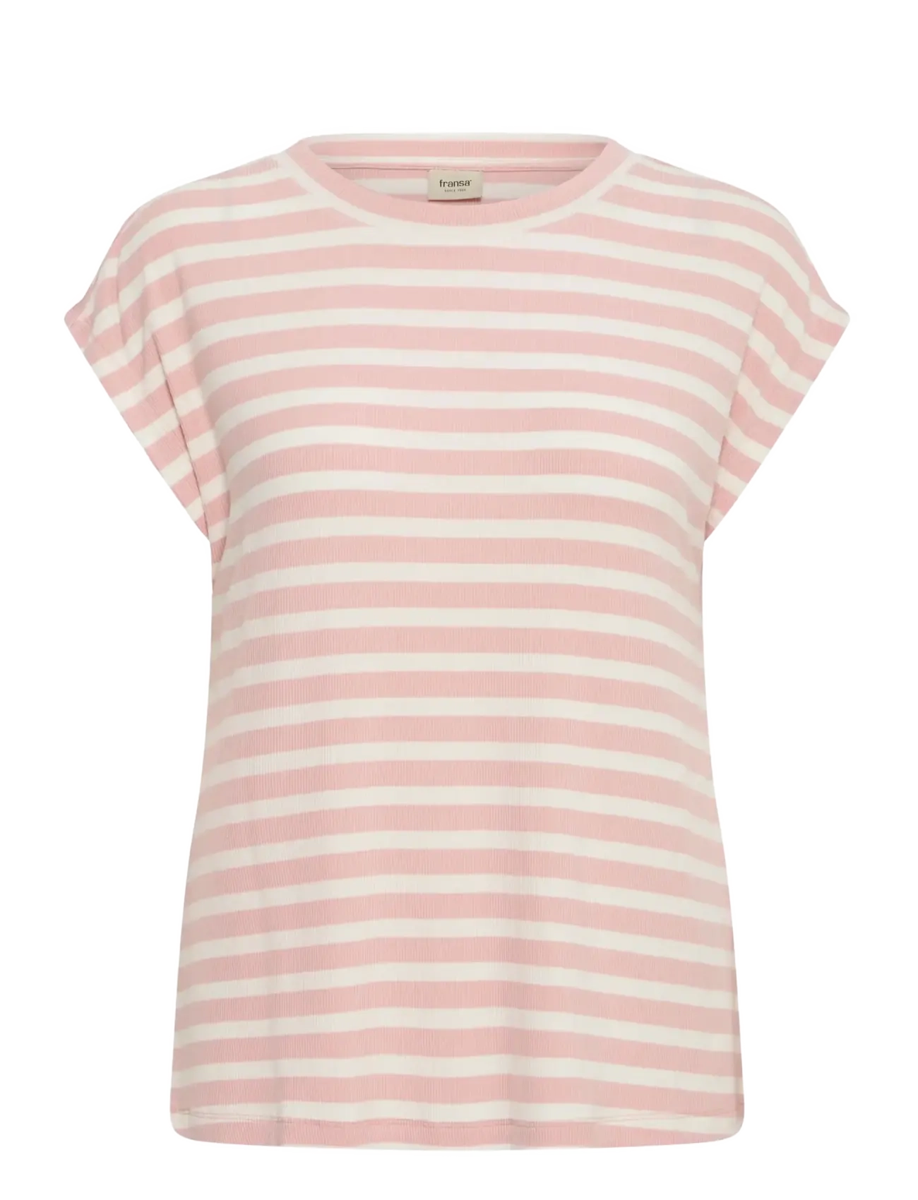 Fransa FRCANO TEE 1 - T-särgid ja alussärgid - LOTUS STRIPE / pink/rose