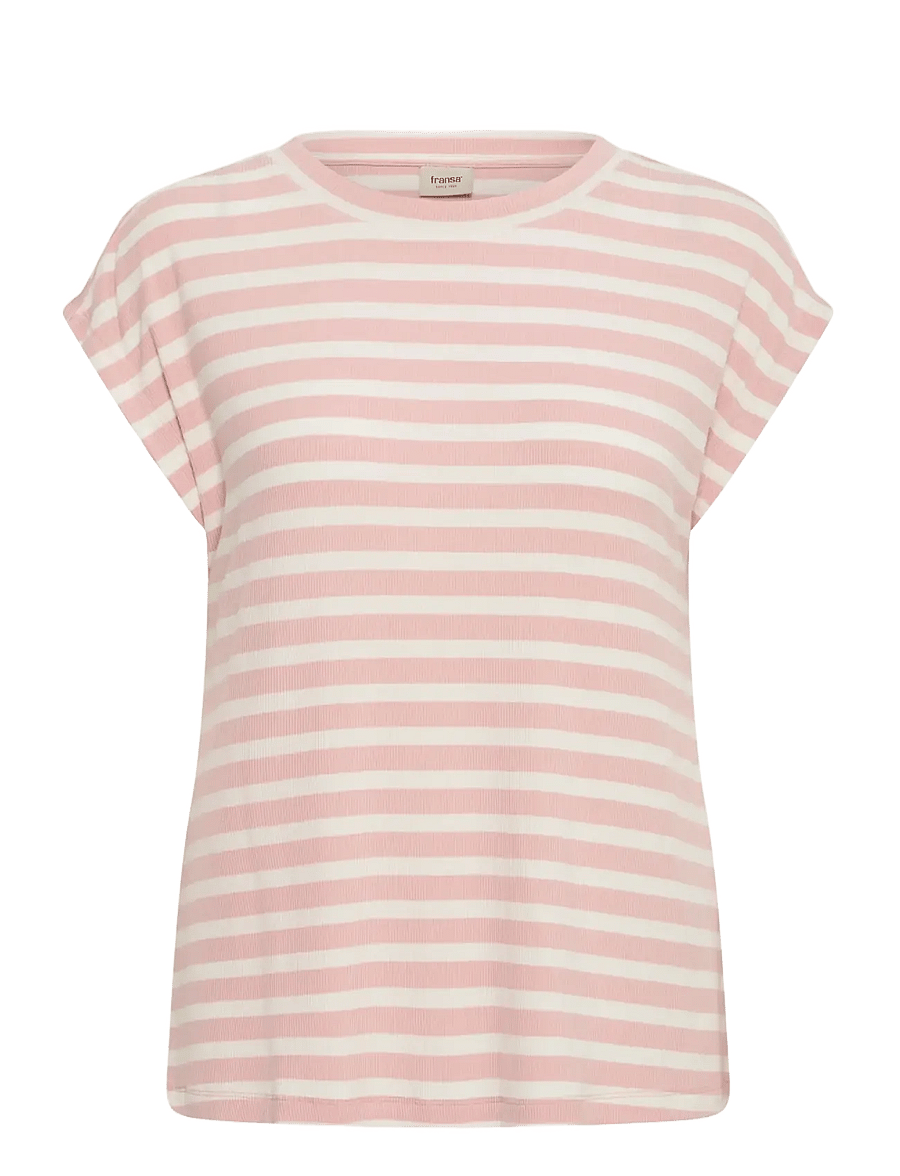 Fransa - FRCANO TEE 1 - t-shirts - lotus stripe - 1