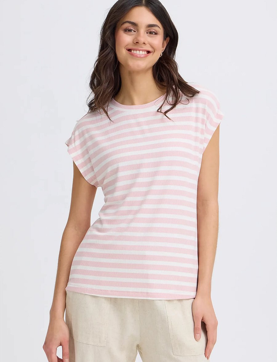 Fransa - FRCANO TEE 1 - t-shirts - lotus stripe - 3