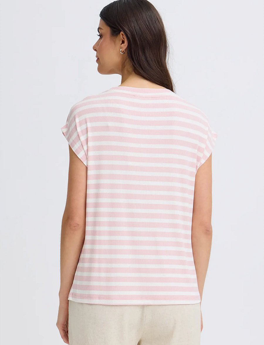 Fransa - FRCANO TEE 1 - t-shirts - lotus stripe - 4
