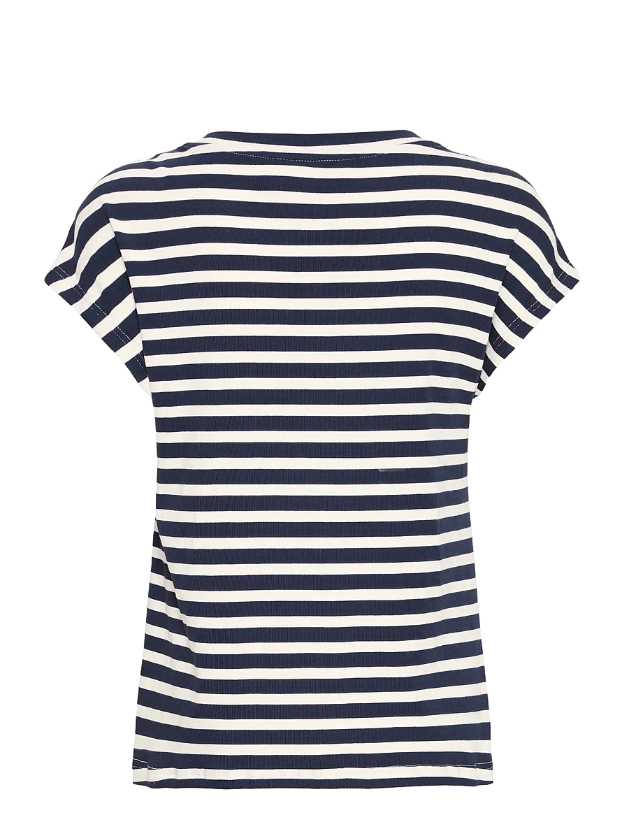 Fransa - FRCANO TEE 1 - t-shirts - navy b. stripe - 2