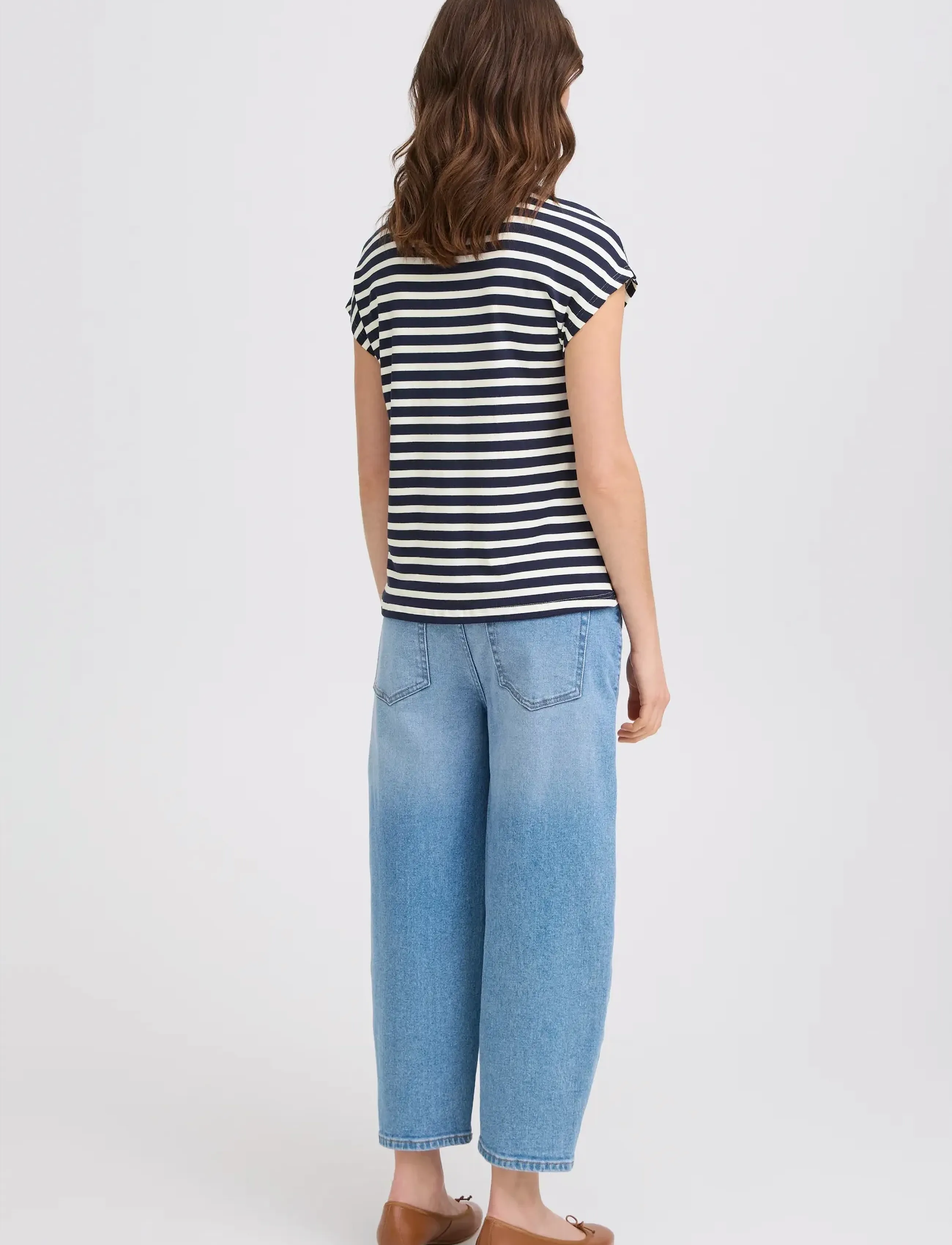 Fransa - FRCANO TEE 1 - t-shirts - navy b. stripe - 4