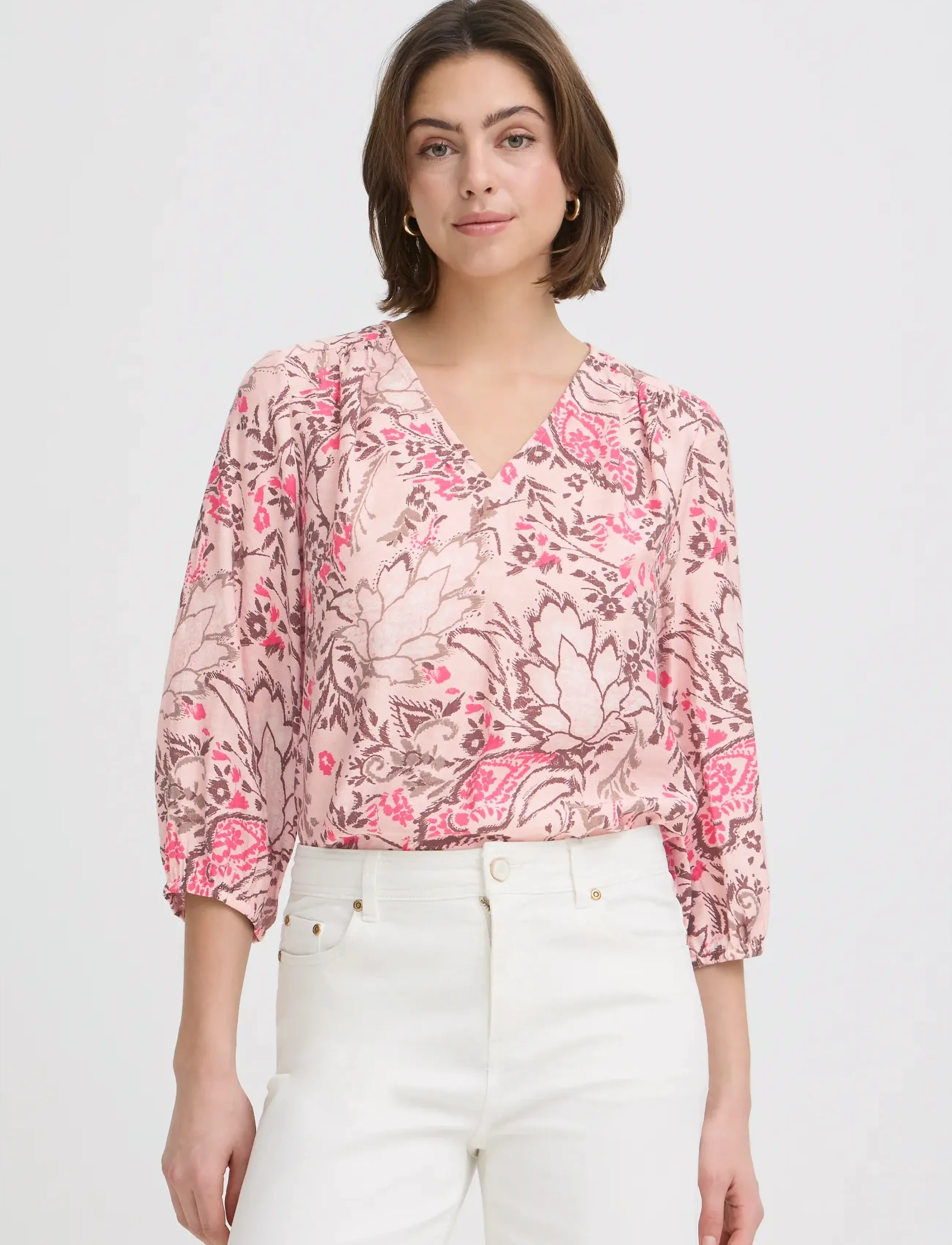 Fransa - FRARIANA BL 6 - long-sleeved blouses - femi bouquet lotus - 3