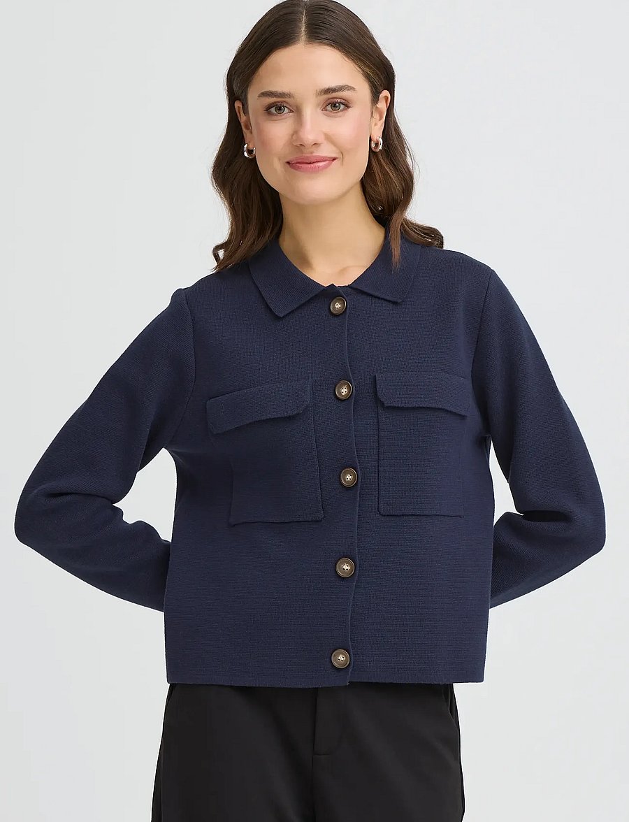 Fransa - FRITA CAR 1 - overshirts - navy blazer - 3